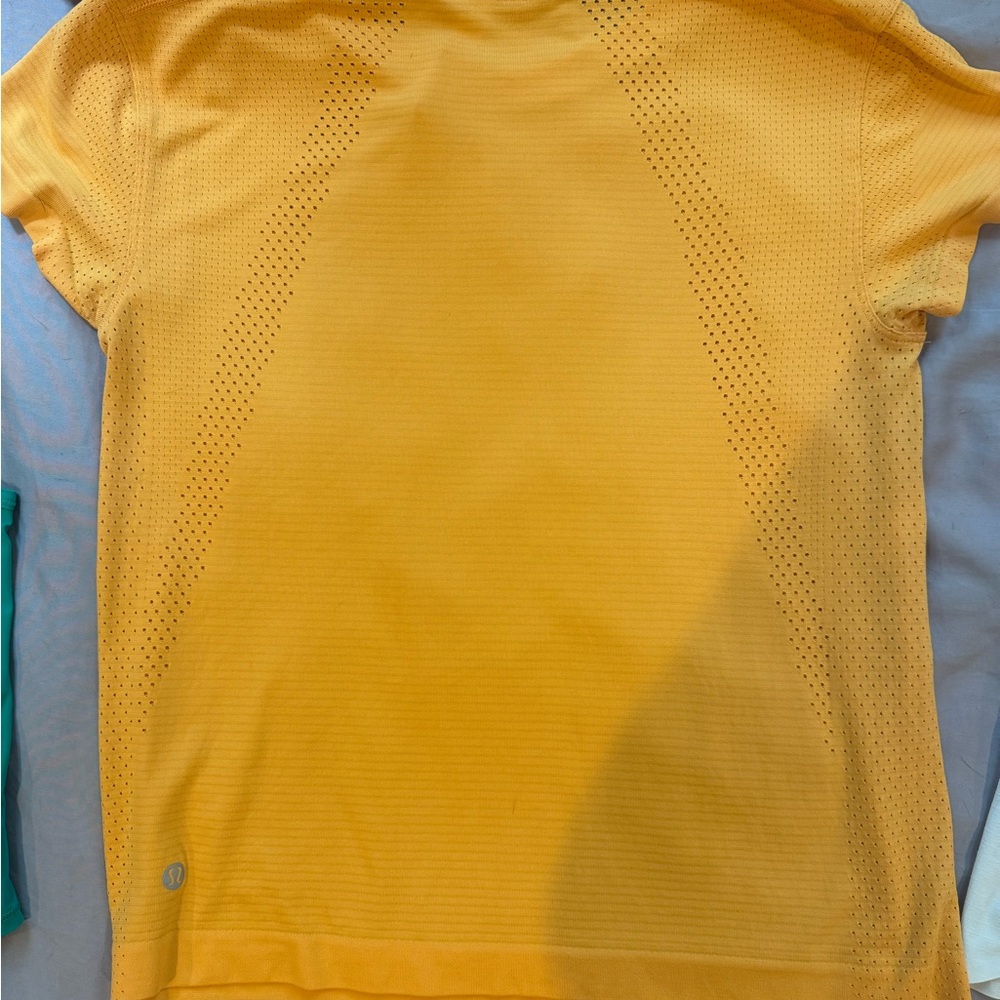 lululemon athletica Orange Short Sleeve Tee